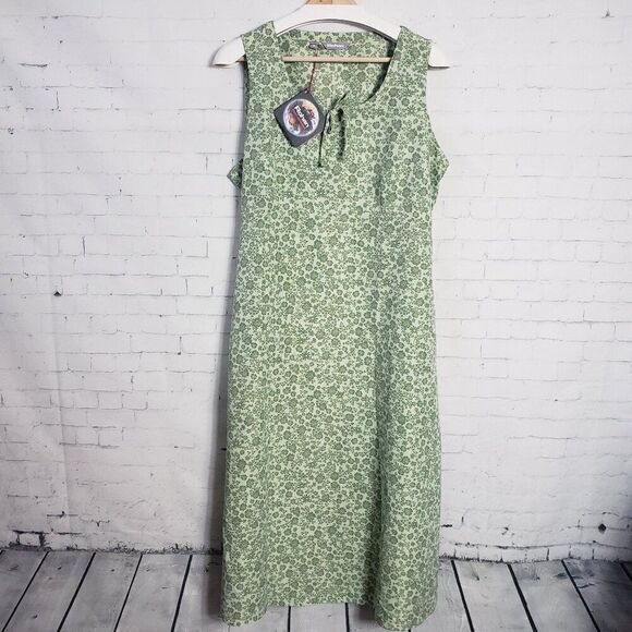 Rohan Spring Meadow Midi Dress Size US 14 / UK 18 Green Micro Ditzy Floral NEW - Picture 1 of 10